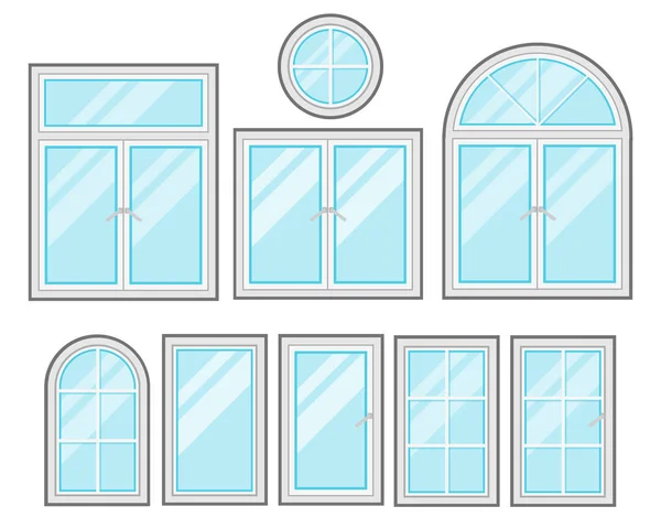 Beyaz arka plan üzerinde izole Windows düz çizgi film seti. İç öğeleri. Vektör çizim