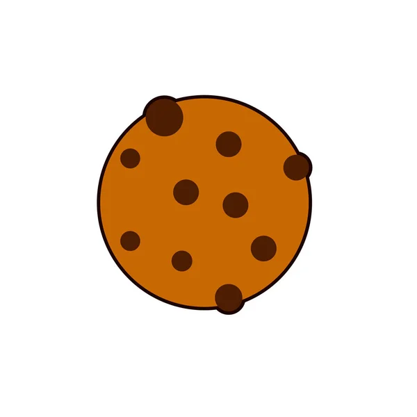 Kerek cookie ikonra. Lapos illusztrációja megharapott kerek cookie, webes fehér háttér — Stock Fotó