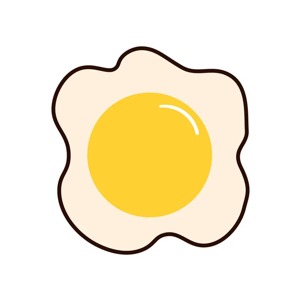 Омлет значок яйця на білому тлі. Сніданок, білковий молочний продукт. Плоска ілюстрація — стокове фото
