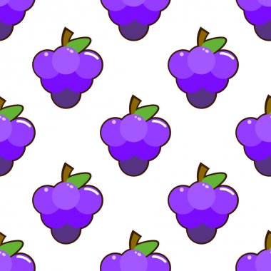 Üzüm ile Dikişsiz desen demet beyaz zemin üzerine bırakır. Düz illüstrasyon