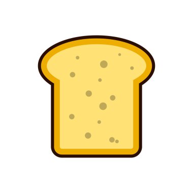 ekmek tost slice simgesinin Kahvaltı, protein zengin süt ürünleri. Düz illüstrasyon