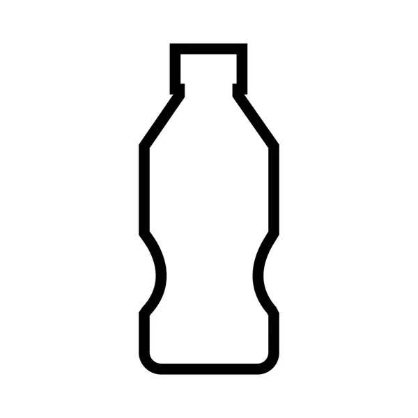 Значок пластиковой линии бутылки, очертания векторного знака, линейная пиктограмма, изолированная на белом. Символ, иллюстрация логотипа — стоковый вектор