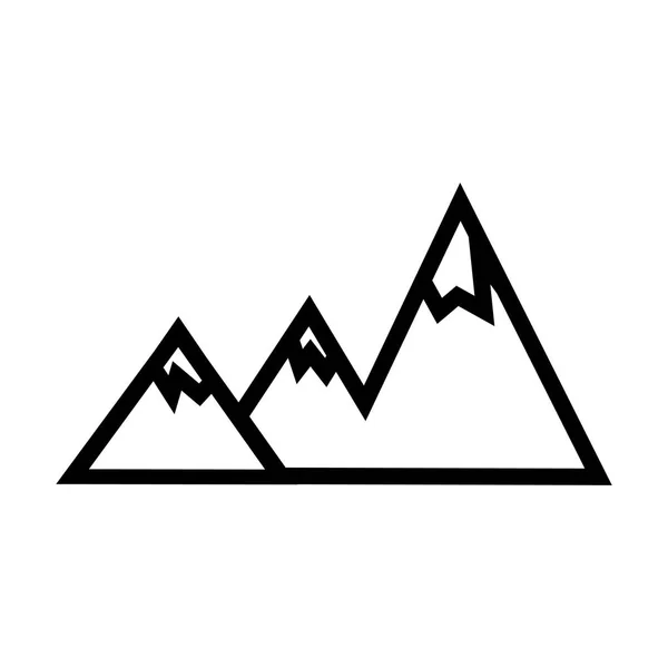 Icona della linea di montagna, segno vettoriale di contorno, pittogramma in stile lineare isolato su bianco. Obiettivo simbolo, logo illustrazione. Ictus modificabile. Pixel grafica vettoriale perfetta — Vettoriale Stock