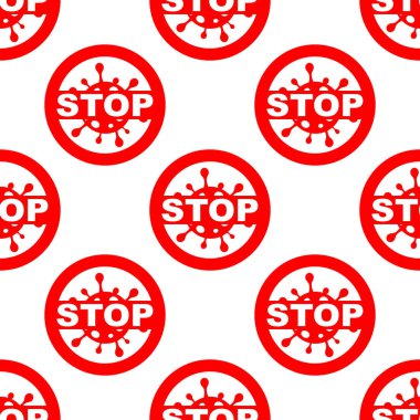 Virüsü durdur. Bakteri Kusursuz Düzen. Düz Vektör İllüstrasyonu. Coronavirus 2019-nCoV. Kusursuz Coronavirus Geçmişi. Salgın Virüs Solunum Sendromu.