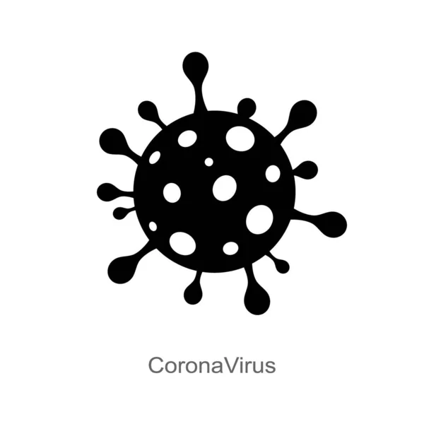 Coronavirus-Vektor auf weiß isoliert. Bakterien-Ikone. Flache Coronavirus Bakterien Symbol für Zeichen und Symbol. Virenzellen-Vektor. Coronavirus-Bakterien COVID-2019. Gefährliche Zelle aus China, Vektor — Stockvektor