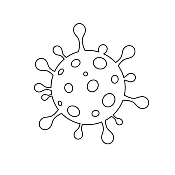 Icône vectorielle de contour de la bactérie Coronavirus isolée sur fond blanc. Coronavirus 2019-ncov icône de ligne pour le web, applications mobiles, ui design et produits d'impression. Symptômes et prévention du coronavirus — Image vectorielle