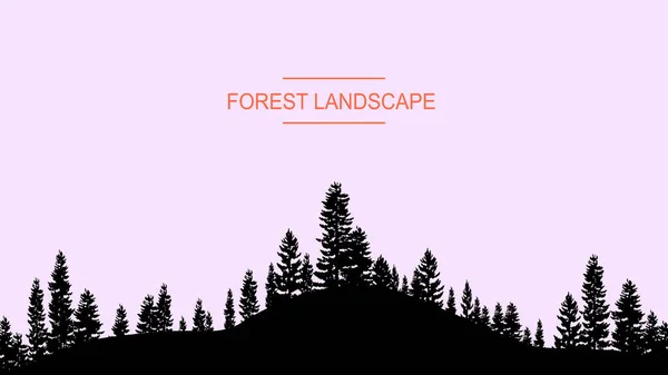 Kozalaklı orman silueti şablonu. Pastel tonda ağaçların vektör illüstrasyonu Vektör illüstrasyonu EPS