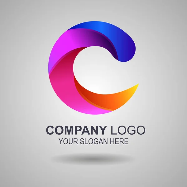 Cooperación Resumen Vector Sign, Symbol o Logo Template. Hand Shake Incorporated in Letter C Concept (en inglés). Aislado. EPS — Vector de stock