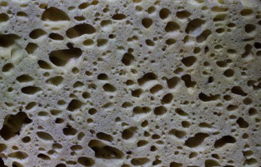 Yüz süngeri dokusu yakın, vücut yıkama için kozmetik sünger, kadın cilt hijyen aksesuarı