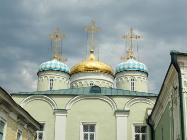 Kazan, Tataristan, Rusya, Temmuz 2019. Aziz Niklas Katedrali 'nin kubbesi. Bu, şehrin kültür ve cazibe abidelerinden biridir..