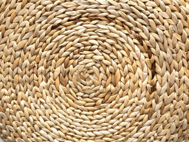 Açık kahverengi renkte örülmüş rattan dokusu. Arkaplan olarak kullanılabilir
