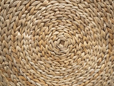 Açık kahverengi renkte örülmüş rattan dokusu. Arkaplan olarak kullanılabilir