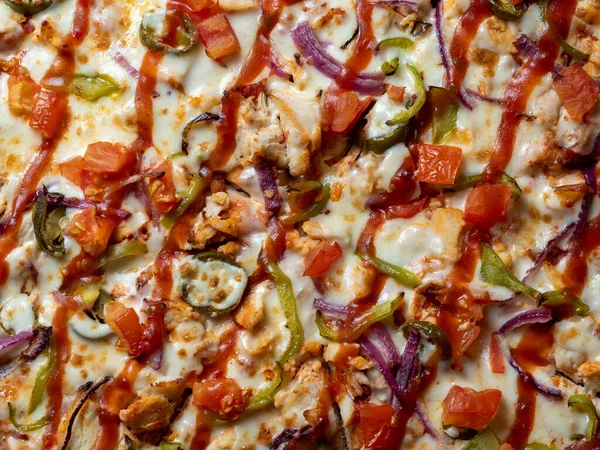 Deliciosa Pizza Mexicana Clássica Com Carne Pimentão Cebola Tomate Jalapeno — Fotografia de Stock