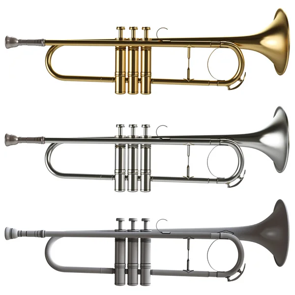 Brass Trumpet isolated on white background. — Stock Photo, Image