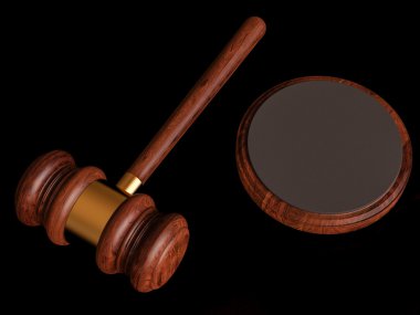 Siyah arka plan üzerine izole tokmak. 3D çizim