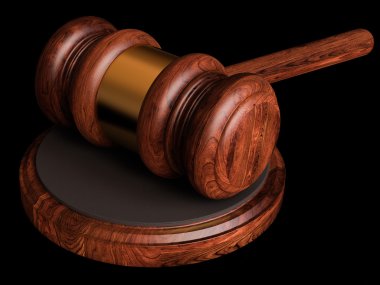 Siyah arka plan üzerine izole tokmak. 3D çizim