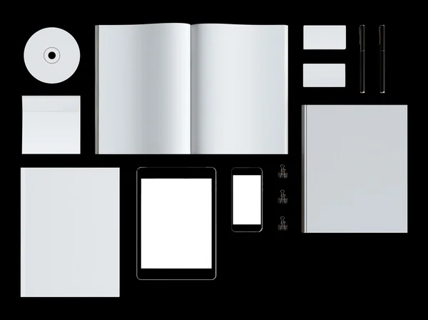 Lege tijdschrift geïsoleerd op zwarte achtergrond. 3D illustratie — Stockfoto