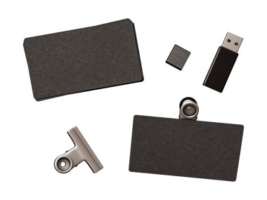 Siyah kartvizit izole. 3D çizim