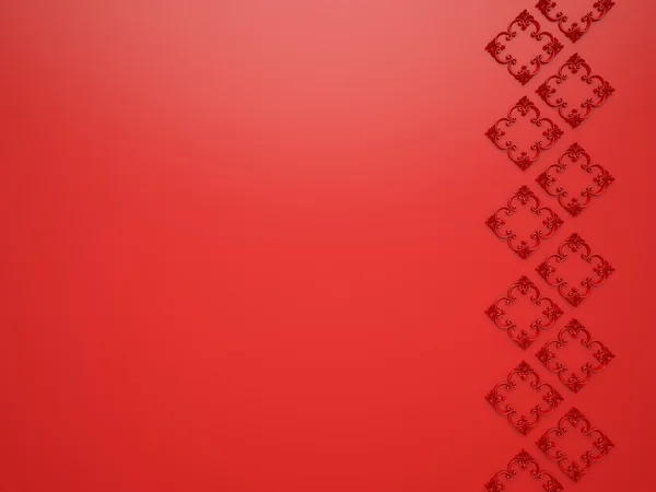 Красный фон с красным орнаментом — стоковое фото