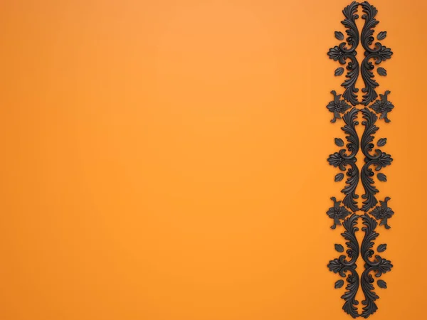 Fondo naranja con adorno negro —  Fotos de Stock