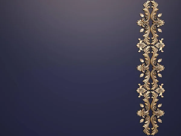 Blue background with gold ornament