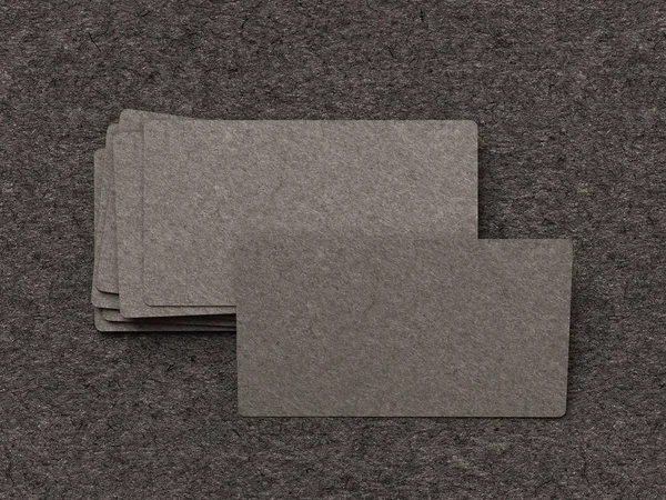 Zwarte visitekaartjes op stof substraat. 3D illustratie — Stockfoto