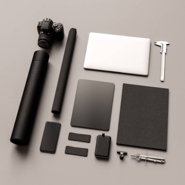 İleti örneği mockup sahne marka. 3D çizim