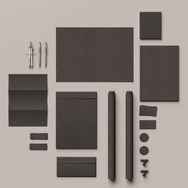 İleti örneği mockup sahne marka. 3D çizim