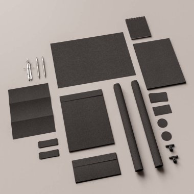 İleti örneği mockup sahne marka. 3D çizim