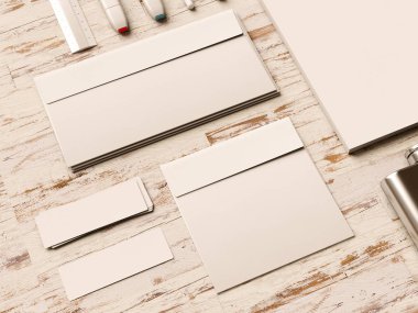 Ofis kurumsal mockup tasarım. 3D çizim