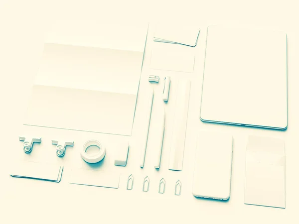 Set of white identity elements. 3D illustration — Stock Photo, Image