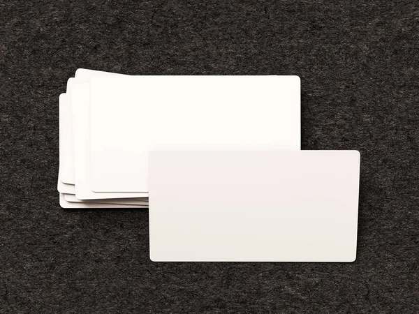 Επαγγελματικές κάρτες σε δέρμα φόντο. 3D απεικόνιση — Φωτογραφία Αρχείου