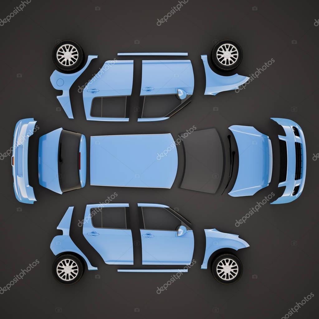 Car view 3D illustration — Stock Photo © Studiotan