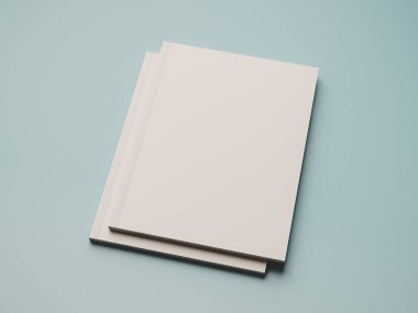 Turuncu arka plan boş dergi. 3D çizim