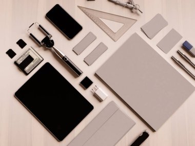 Ofis kurumsal mockup tasarım. 3D çizim