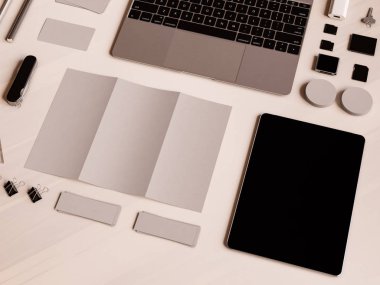 Ofis kurumsal mockup tasarım. 3D çizim