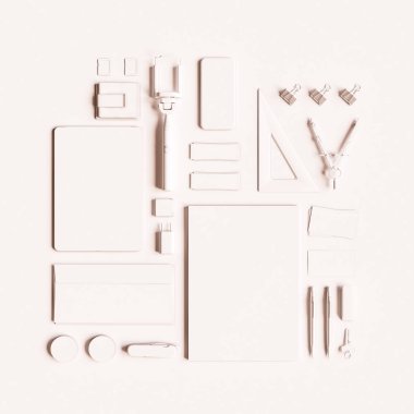 Ofis kurumsal mockup tasarım. 3D çizim