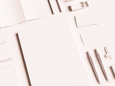 Ofis kurumsal mockup tasarım. 3D çizim