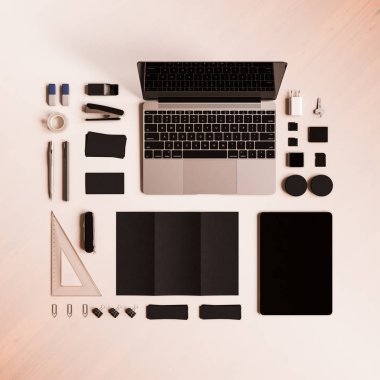 Ofis kurumsal mockup tasarım. 3D çizim
