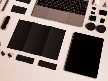 Ofis kurumsal mockup tasarım. 3D çizim