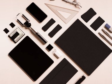 Ofis kurumsal mockup tasarım. 3D çizim