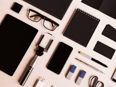 Ofis kurumsal mockup tasarım. 3D çizim