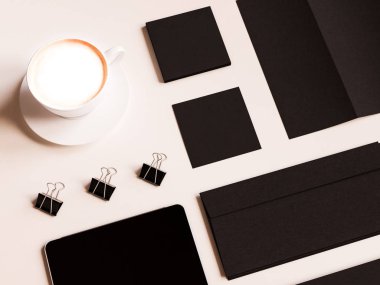 Ofis kurumsal mockup tasarım. 3D çizim