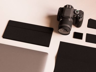 Ofis kurumsal mockup tasarım. 3D çizim