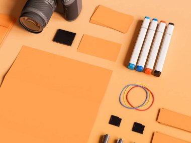 Kimlik marka için şablon. 3D çizim