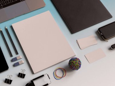 Kimlik marka için şablon. 3D çizim