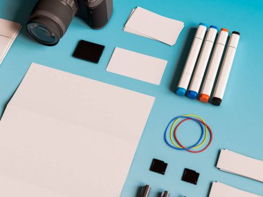 Kimlik marka için şablon. 3D çizim