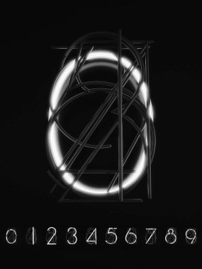 Siyah beyaz resimler. 3D çizim