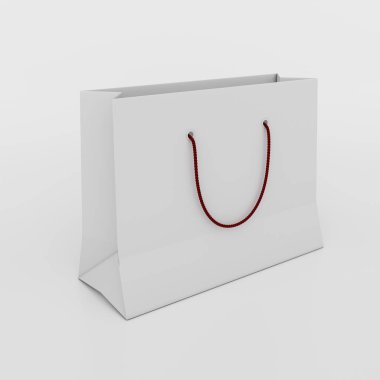 Bir beyaz kağıt torba Illustration. 3D çizim