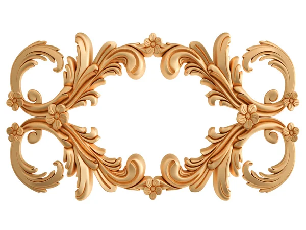 Guld snidade ornament på en vit bakgrund. Isolerade — Stockfoto